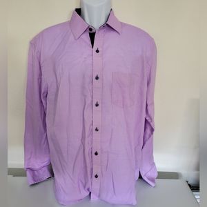 Tasso Elba Purple Button Up Long Sleeve Dress‎ Shirt Sz L. New without ta…